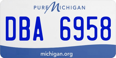 MI license plate DBA6958