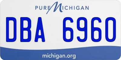 MI license plate DBA6960