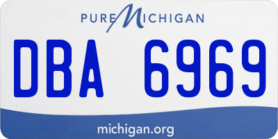 MI license plate DBA6969
