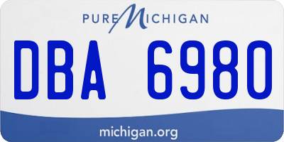MI license plate DBA6980