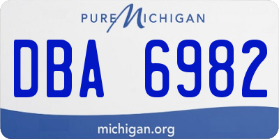 MI license plate DBA6982
