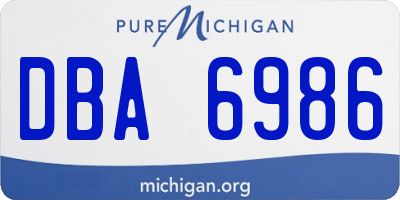 MI license plate DBA6986