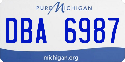MI license plate DBA6987