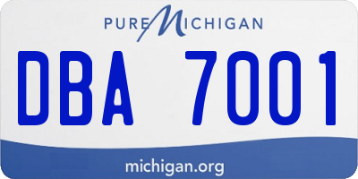 MI license plate DBA7001