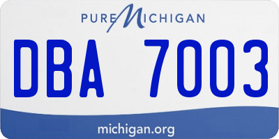 MI license plate DBA7003