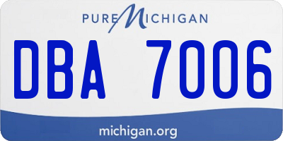 MI license plate DBA7006