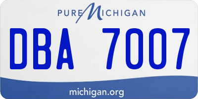 MI license plate DBA7007