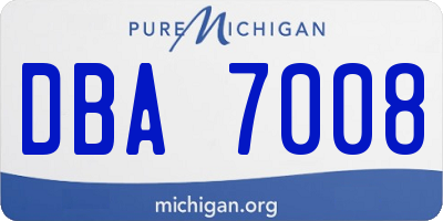 MI license plate DBA7008