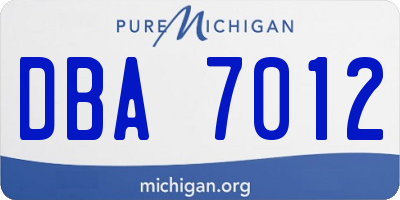 MI license plate DBA7012
