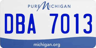 MI license plate DBA7013
