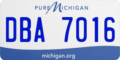 MI license plate DBA7016