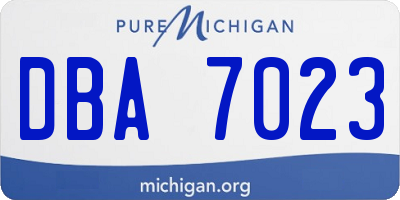 MI license plate DBA7023