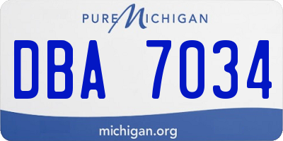 MI license plate DBA7034