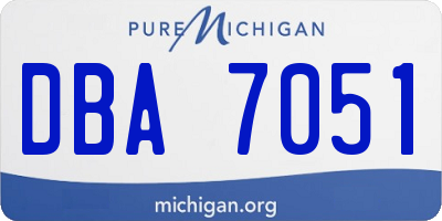 MI license plate DBA7051