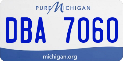 MI license plate DBA7060