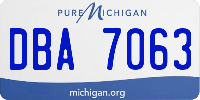 MI license plate DBA7063