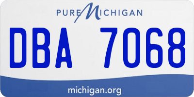 MI license plate DBA7068