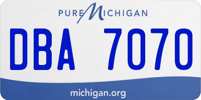 MI license plate DBA7070