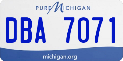 MI license plate DBA7071