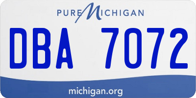MI license plate DBA7072