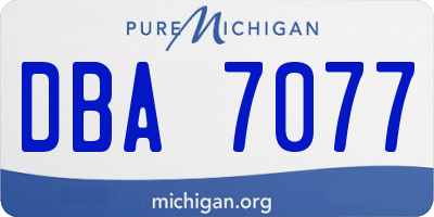 MI license plate DBA7077