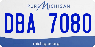 MI license plate DBA7080