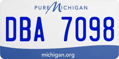 MI license plate DBA7098