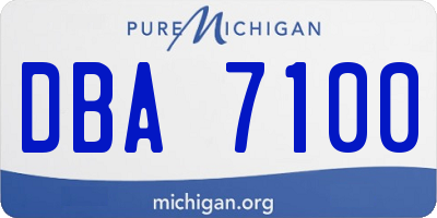 MI license plate DBA7100