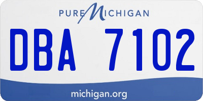 MI license plate DBA7102