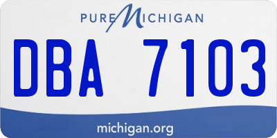 MI license plate DBA7103