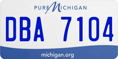 MI license plate DBA7104
