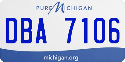 MI license plate DBA7106