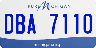 MI license plate DBA7110