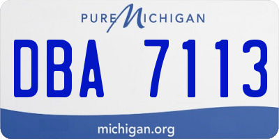 MI license plate DBA7113