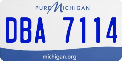 MI license plate DBA7114