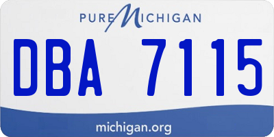 MI license plate DBA7115