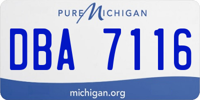 MI license plate DBA7116