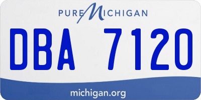 MI license plate DBA7120