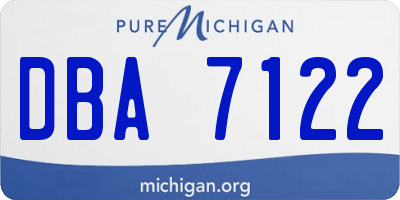 MI license plate DBA7122