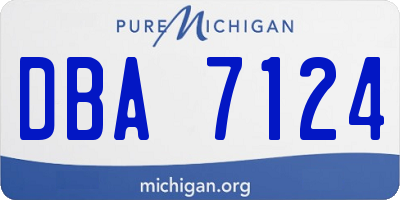 MI license plate DBA7124