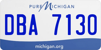 MI license plate DBA7130
