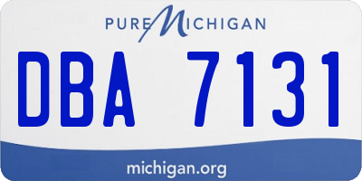 MI license plate DBA7131