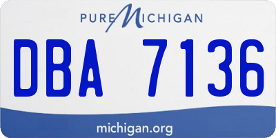 MI license plate DBA7136