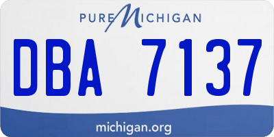 MI license plate DBA7137