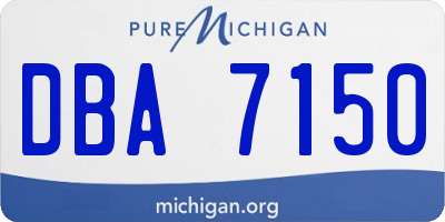 MI license plate DBA7150