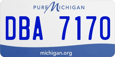 MI license plate DBA7170