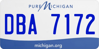 MI license plate DBA7172
