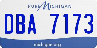 MI license plate DBA7173