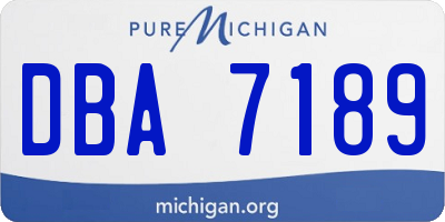 MI license plate DBA7189