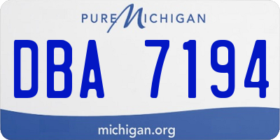MI license plate DBA7194